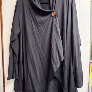 Black Women's Cardigan with Button Detail